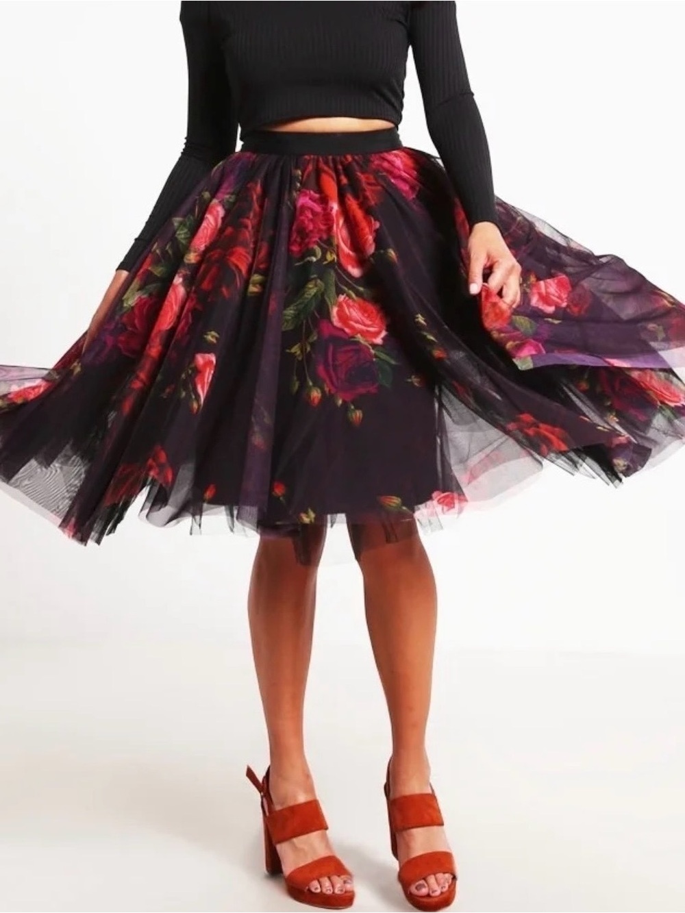 Ted Baker London Floral Tulle Midi Ondra Juxtapose Rose size 1 - Picture 6 of 11